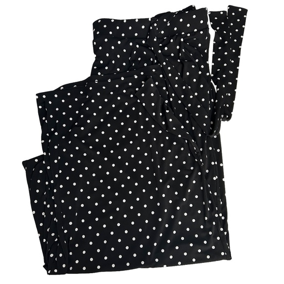 Torrid ITY Tie Front Dot Wide Leg Pants Polk-a-dot Stretch Wide Leg Sz 4/4X - Picture 5 of 11